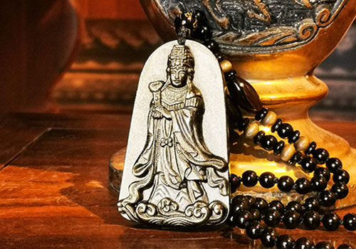 普渡眾生媽祖-天然金曜石項鍊(開光)