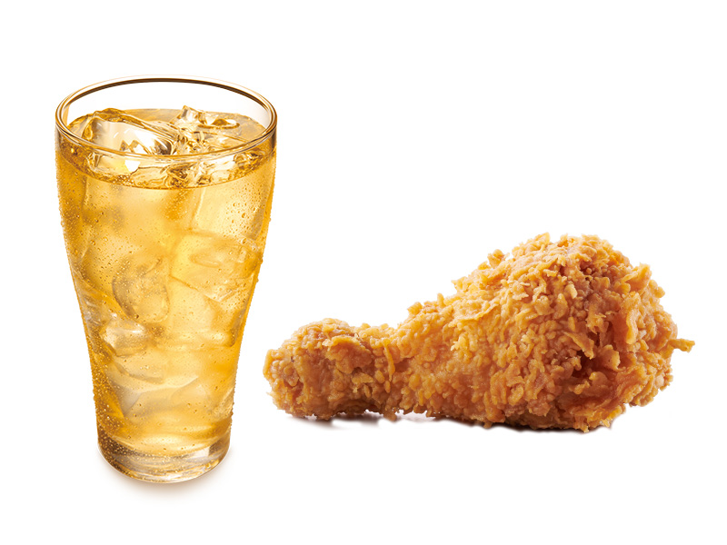 KFC-1塊咔啦脆雞+1杯冰無糖綠茶