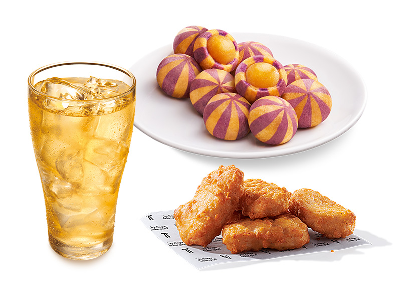 KFC-8塊上校雞塊+1份雙色轉轉QQ球+1杯冰無糖綠茶(小)